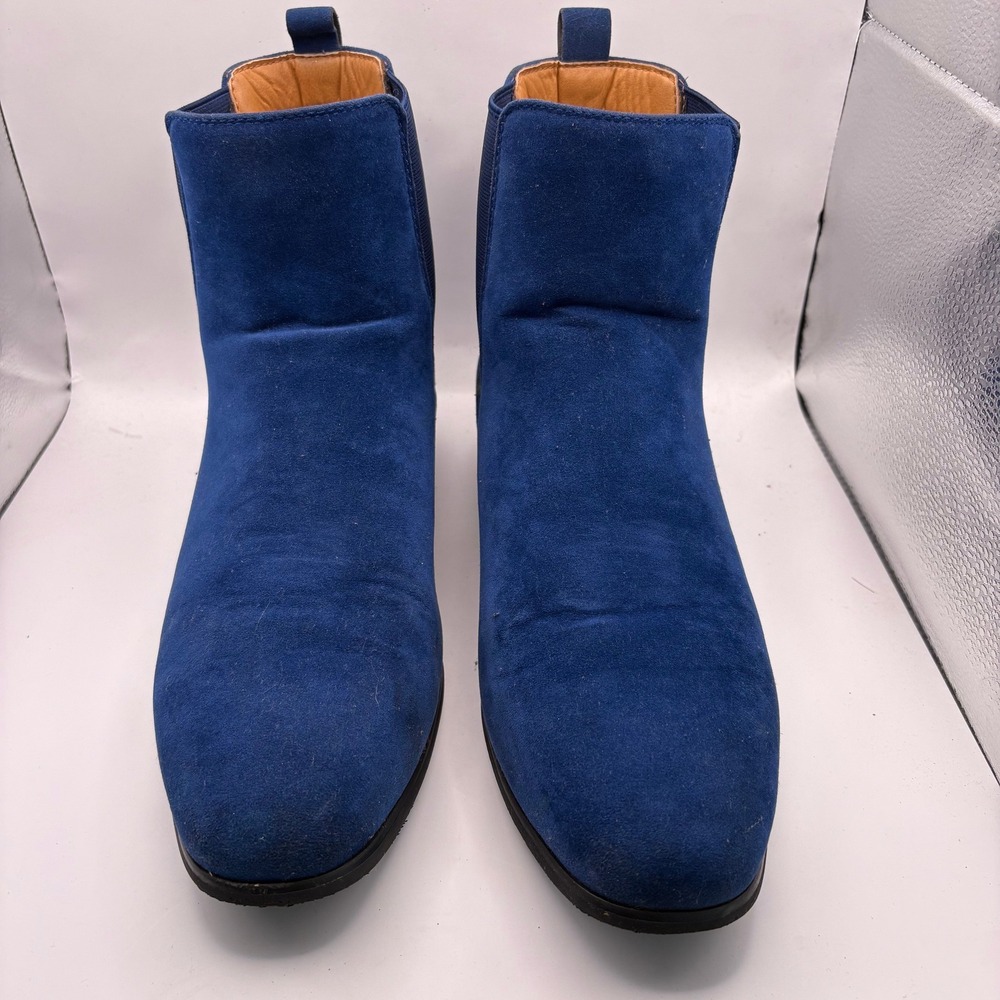 Antonio Cerrelli 6856 Mens Blue Faux Suede Chelsea Boots Size 10 Royal Blue